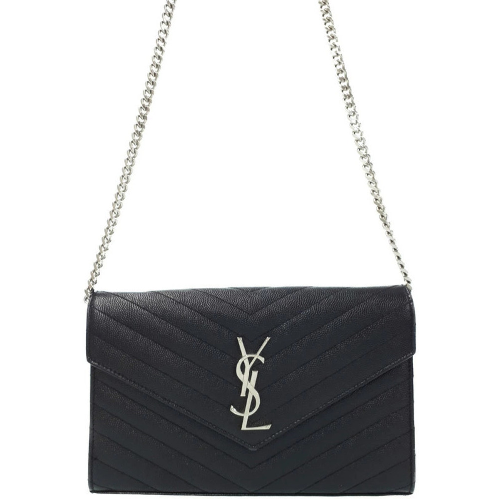 SAINT LAURENT Paris Monogram Chain Wallet